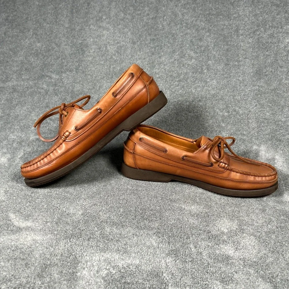 Mephisto Spinnaker Boat Shoes Tan Leather Mens 8 Deck Shoes Air-Relax 7223838074